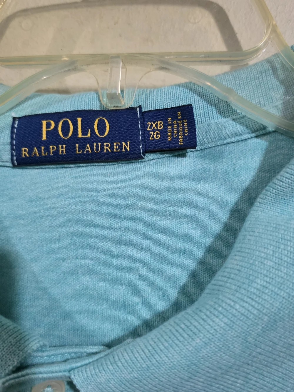 Ralph Lauren Men's Aqua/Light Blue Polo Shirt Used Size 2XB
